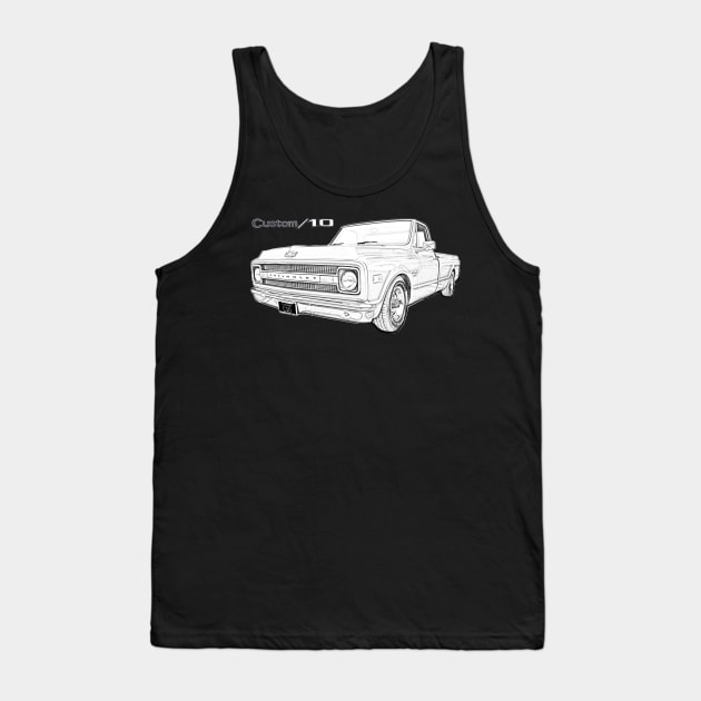 1970 Chevrolet C10 Pickup Truck Tank Top by hotroddude